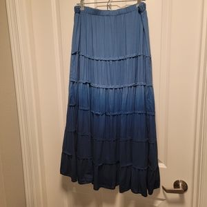 Chicos Blue Ombre Size 1 Maxi Skirt